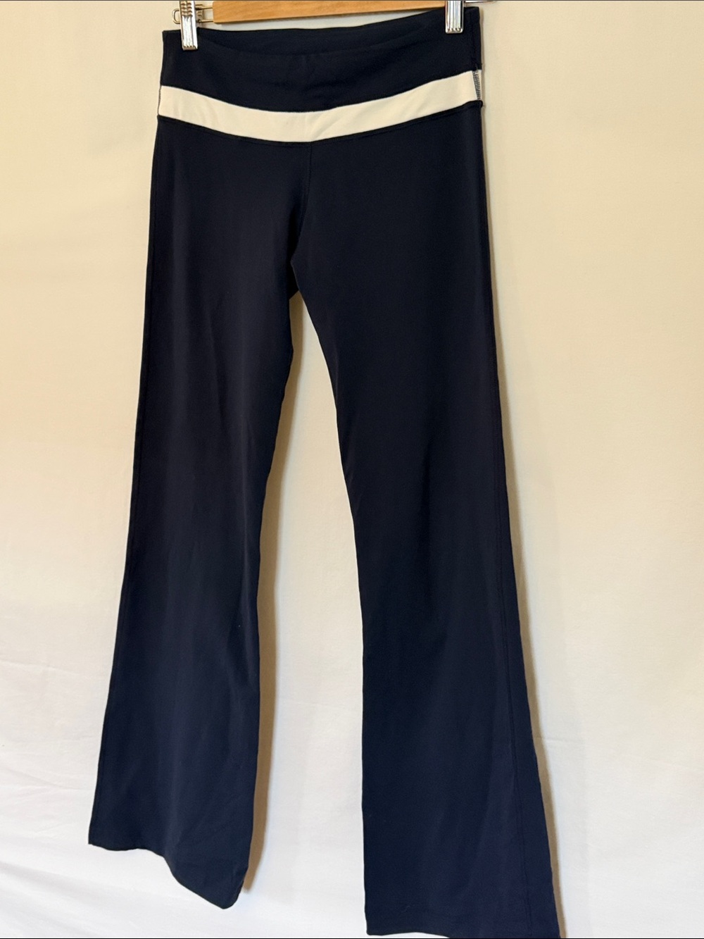 lululemon athletica Navy Yoga Pants with White Waistband